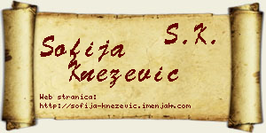 Sofija Knežević vizit kartica